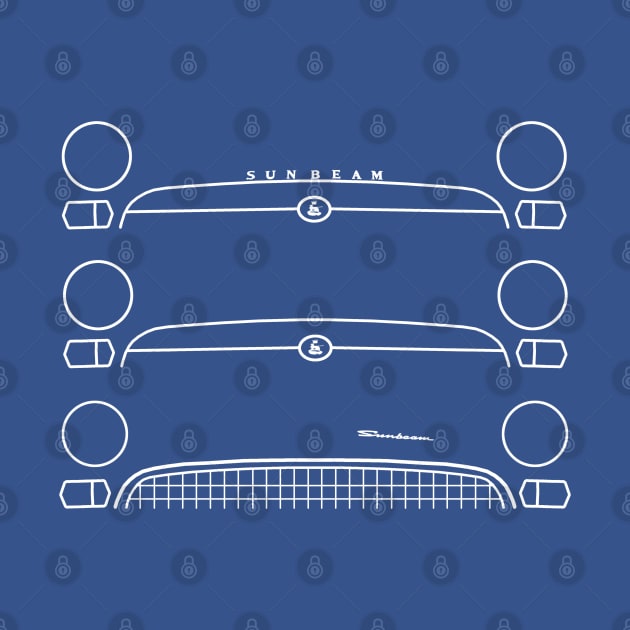 Sunbeam Tiger Mk1-2 classic 1960s British car evolution white outlines by soitwouldseem