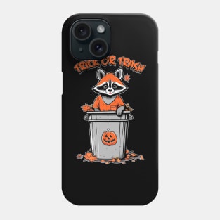 Trick or Trash - Raccoon in Bin Phone Case