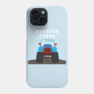 illustration of monster truck with cartoon style Phone Case