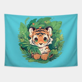 Cute Chibi Tiger Cub Tapestry