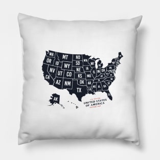 Vintage U.S.Map Pillow