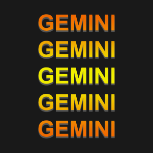 Unique Gemini Zodiac sign repeated text design. T-Shirt