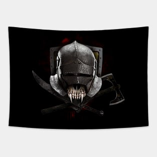 Medieval mercenary skull Tapestry