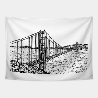 GOLDEN GATE BRIDGE ink painting .2 Tapestry