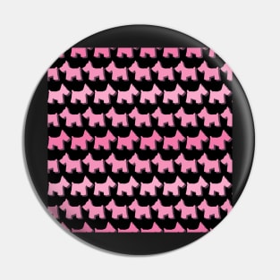 Cute Pink Scottie Dog Stripes Pin