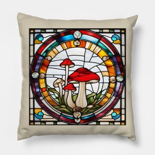 Odd Man Out Mushroom Stained Glass Pillow