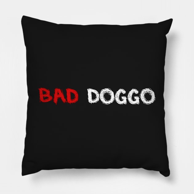 Bad Doggo Pillow by DuskEyesDesigns