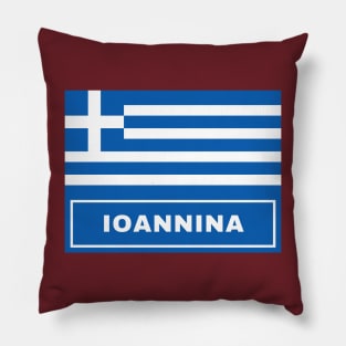 Ioannina City with Greek Flag Pillow