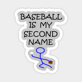 Stick Figure Baseball Pitcher Magnet