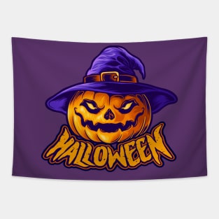 Halloween Character Jack-O-Lantern Head Tapestry