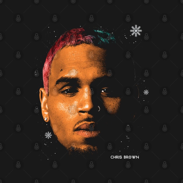 Chris Brown Xmas Big Face by Richard Michaud Art