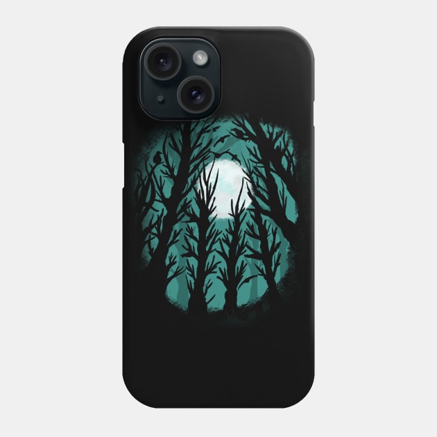 Spooky Haunted Forest Gothic Moon & Birds Phone Case by LunaElizabeth