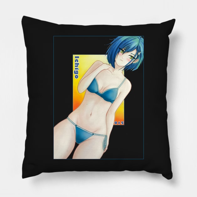 Ichigo swimsuit from Darling in the Franxx by Angel.Fanart Pillow by AngelsFANART