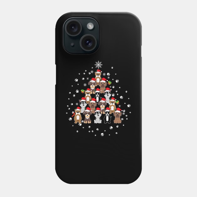 Dogs paws christmas tree Phone Case by UnikRay