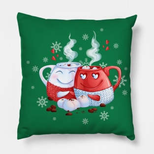 Two Cups Hot Chocolate Lover Pillow