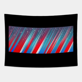 Luminous Flash in Blue and Red Tones Tapestry