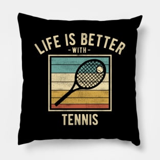 Tennis Sayings -  Retro Funny Tennis Lovers Gift Pillow