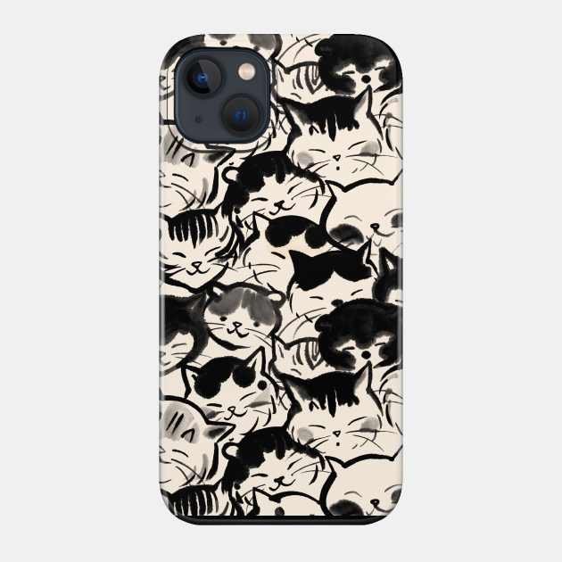 Happy cats faces - Cat - Phone Case