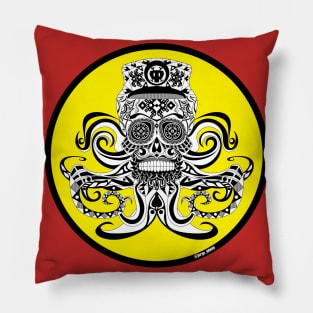 crazy captain pirate of death ecopop Pillow