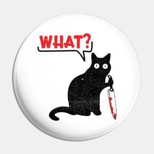 Cat What? Murderous Black Cat With Knife Pin