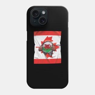 Wales Flag Canadian Flag Ripped - Gift for Welsh From Wales Phone Case