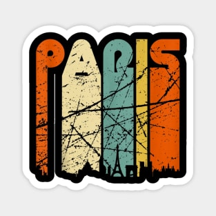 Paris City France Retro Vintage 70s Style Souvenir Magnet