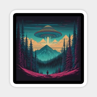 UFO Chronicles Podcast - UFO Glitch Artwork V5 Magnet