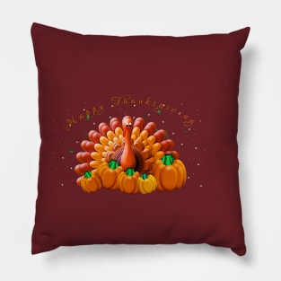 Happy Thanksgiving Pumpkins Pillow