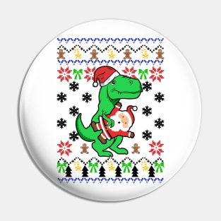 Ugly Christmas sweater dinosaur Pin