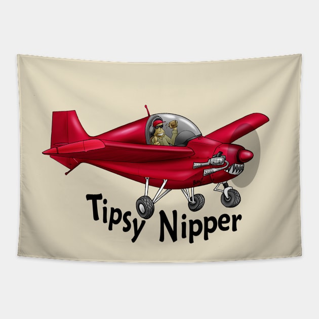 Tipsy Nipper Aircraft Tapestry by Funky Aviation