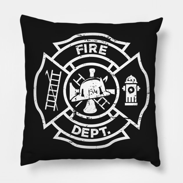 Firefighter Logo Pillow by MeatMan