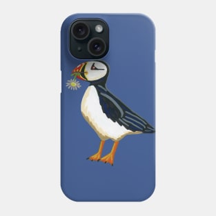 Gouache Flower Puffin Phone Case