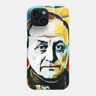 Auguste Comte Abstract Portrait | Auguste Comte Artwork 2 Phone Case