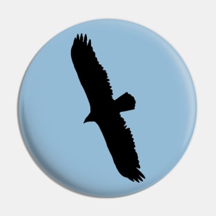 Turkey Vulture Flying Graphic Black Silhouette Pin