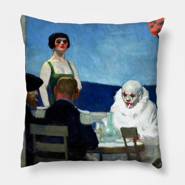 High Resolution Edward Hopper Soir Bleu 1914 Pillow by tiokvadrat