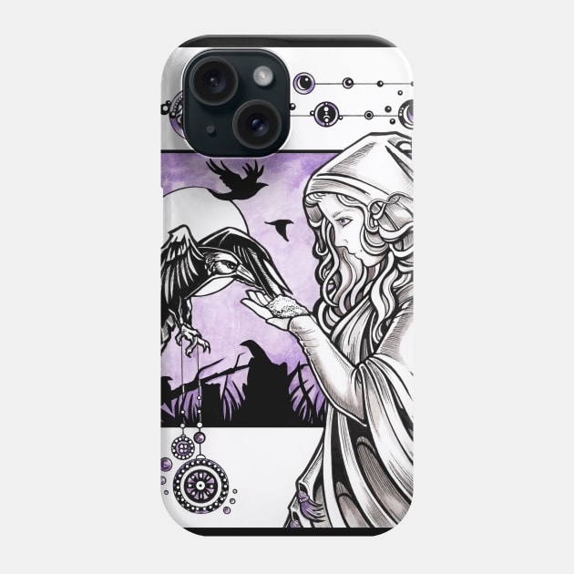 The Raven Feeder Phone Case by Nat Ewert Art