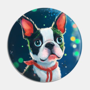 Cute Boston Terrier Drawing Pin