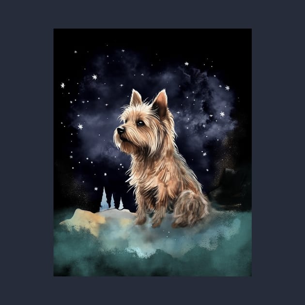 silky terrier watching stars by Tees of Joy