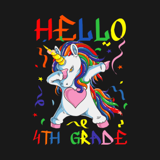 Hello 4th Grade Unicorn Back To School T-Shirt