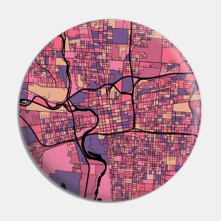 Columbus Map Pattern in Purple & Pink Pin