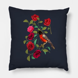 Roses and Robins Pillow