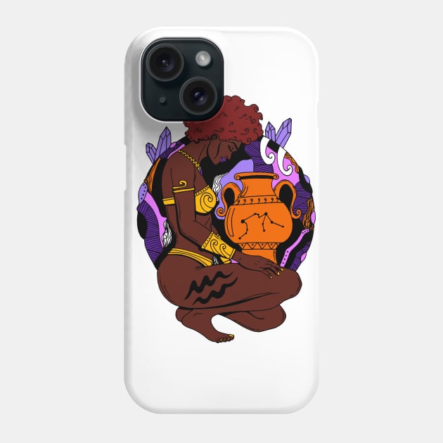 Aquarius Beauty Nubian Edition Phone Case by kenallouis