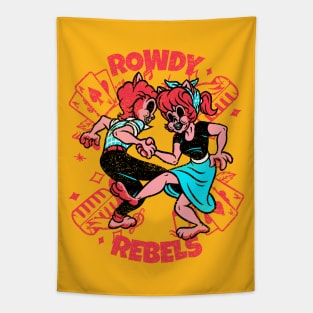 Cool Vintage "Rowdy Rebels" Rockabilly Tapestry