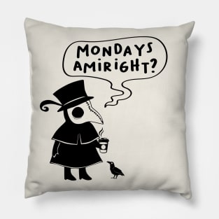 Monday Vibes Plague Doctor Pillow