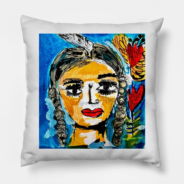 Nature  Goddess Maiden Pillow by Kater