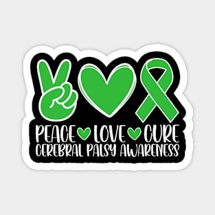 Cerebral Palsy Awareness Peace Love Cure Magnet