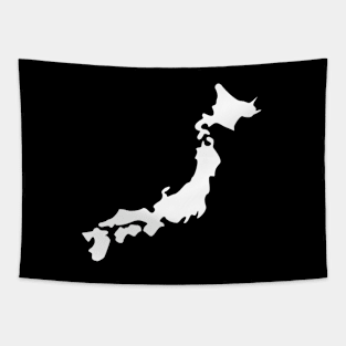 Japan Silhouette White Tapestry