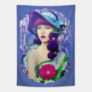 Abstract Beautiful Art Deco Style Woman Portrait Tapestry