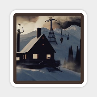 Gothic Ski Lodge Magnet