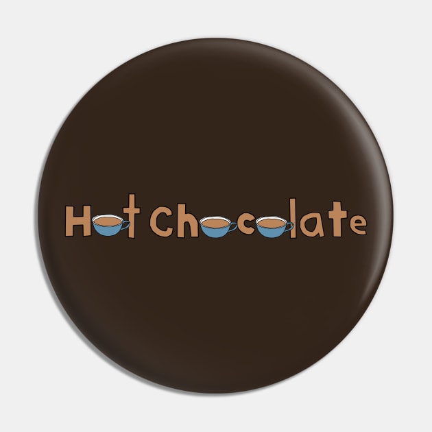 Hot Chocolate Cups and Typography Pin by ellenhenryart